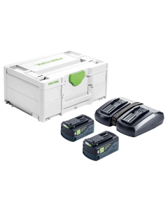 SYS 18V 2x5,2/TCL 6 DUO SET ENERGIA COMPOSTO DA: 2 BATTERIE BP 18 Li 5,2 ASI + CARICABATTERIE TCL 6 DUO + SYSTAINER SYS3 M 187 cod. 577075