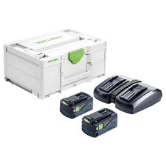 SYS 18V 2x5,2/TCL 6 DUO SET ENERGIA COMPOSTO DA: 2 BATTERIE BP 18 Li 5,2 ASI + CARICABATTERIE TCL 6 DUO + SYSTAINER SYS3 M 187 cod. 577075