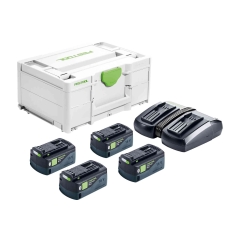 SYS 18V 2x4,0/TCL 6 DUO SET ENERGIA COMPOSTO DA: 4 BATTERIA BP 18 Li 5,2 ASI + CARICABATTERIA TCL 6 DUO + SYSTAINER SYS3 M 187 cod. 577136
